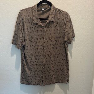 John Varvatos Tan Patterned Casual Shirt